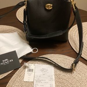 Coach black pebble leather Willow bucket bag